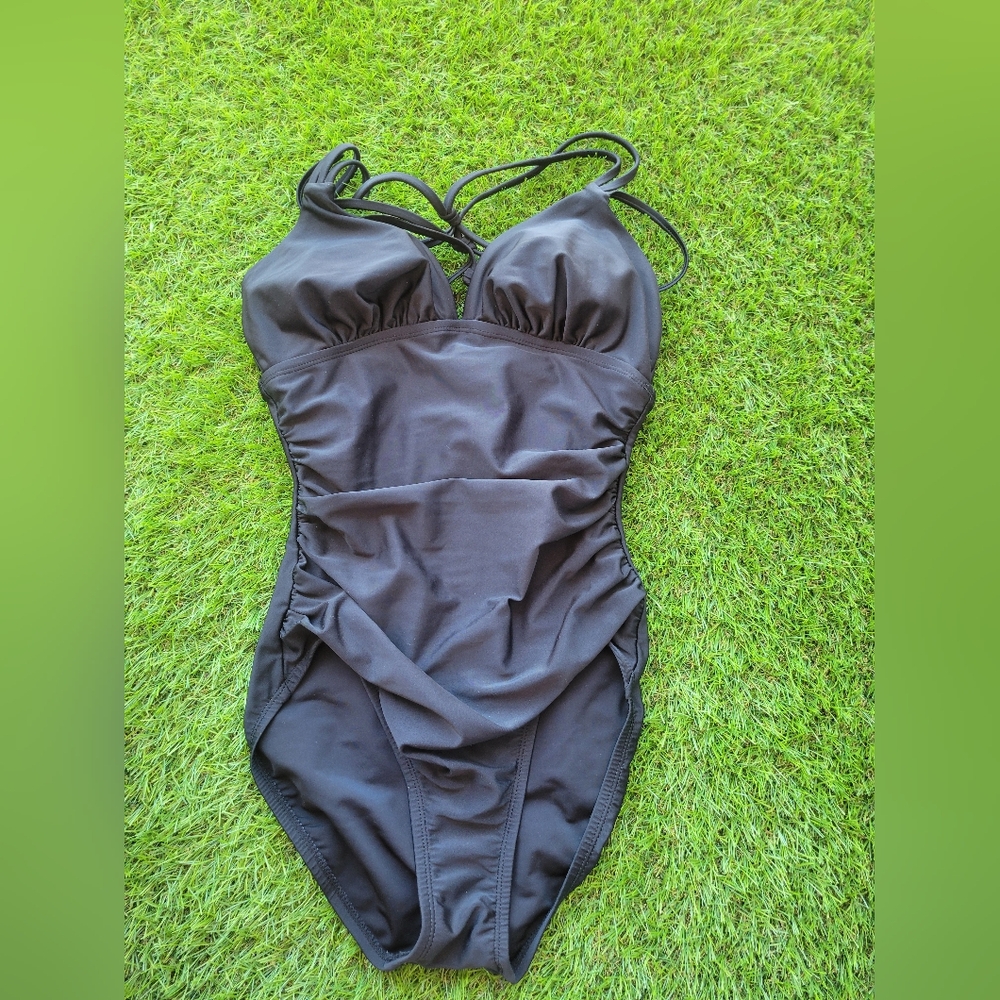 Merona, one piece swimsuit, black, small